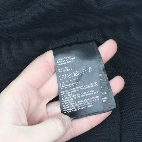 H&M Divided Women’s Black Full Zip Hoodie L Stars Shine Astrology Graphic