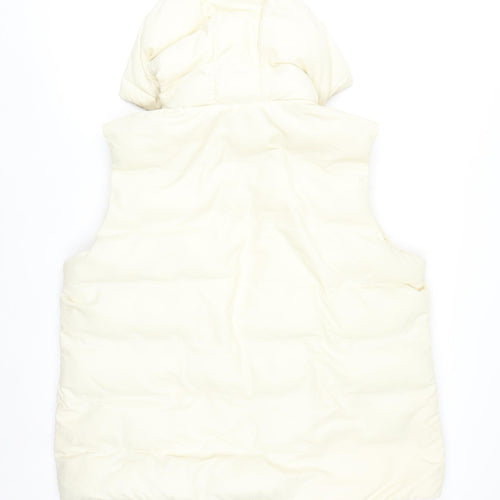 Primark Women's Ivory Puffer Hooded Waistcoat XL Quilted Gilet
