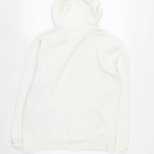 Tommy Hilfiger Men's White Pullover Hoodie M Logo Fleece