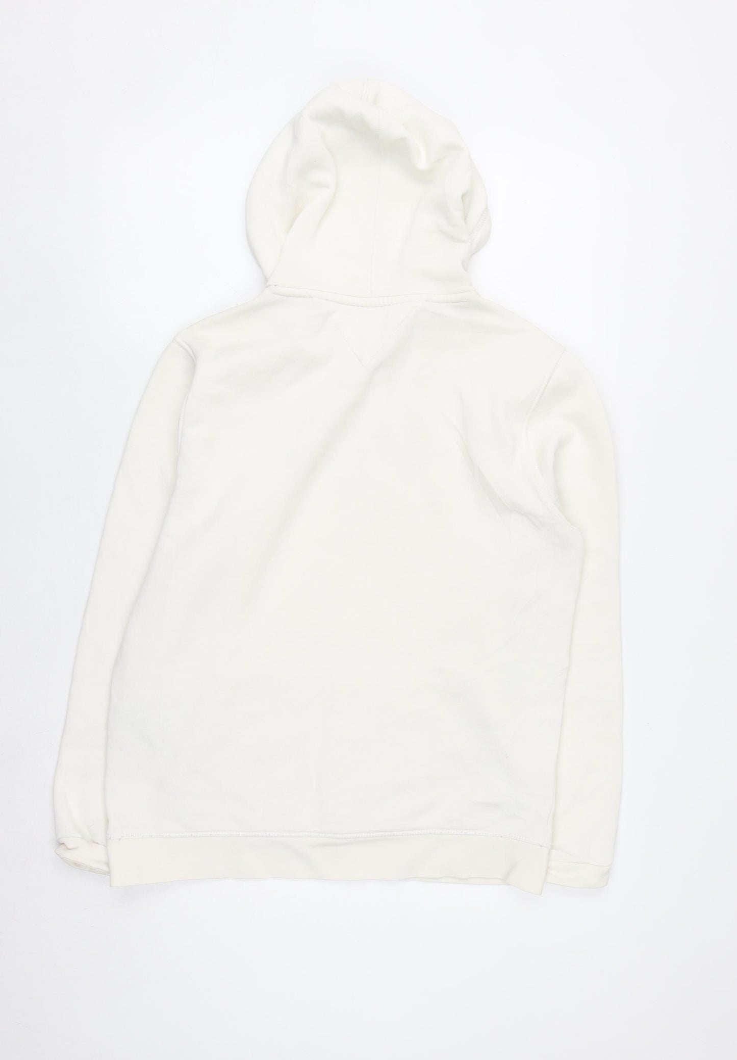 Tommy Hilfiger Men's White Pullover Hoodie M Logo Fleece