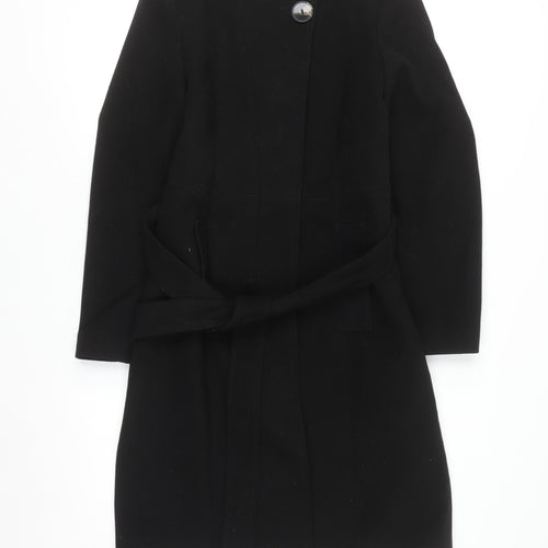 Marks and Spencer Women’s Black Long Belted Overcoat Size 12