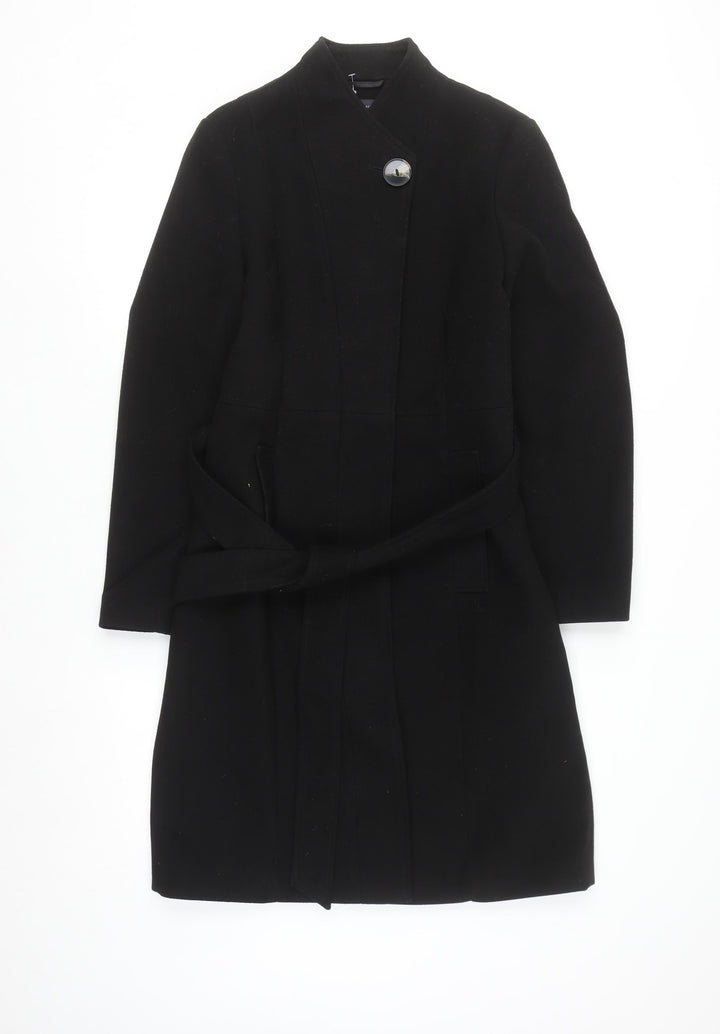 Marks and Spencer Women’s Black Long Belted Overcoat Size 12