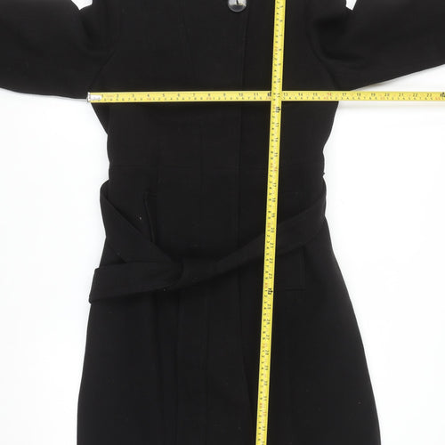 Marks and Spencer Women’s Black Long Belted Overcoat Size 12
