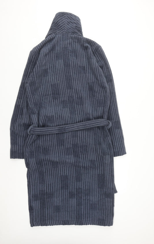Marks and Spencer Autograph Men's Navy Small Cotton Robe Belted Warm Soft Winter Nightwear