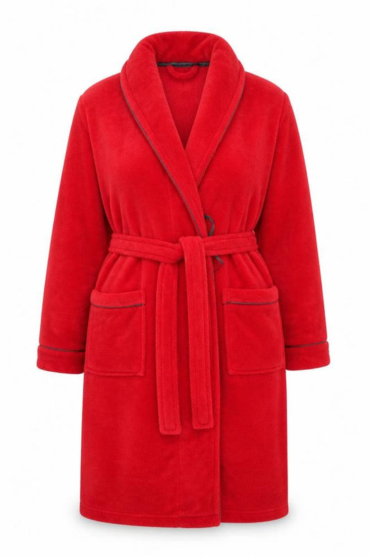 Love to Lounge Women's Red Fleece Belted Robe Size 14-16