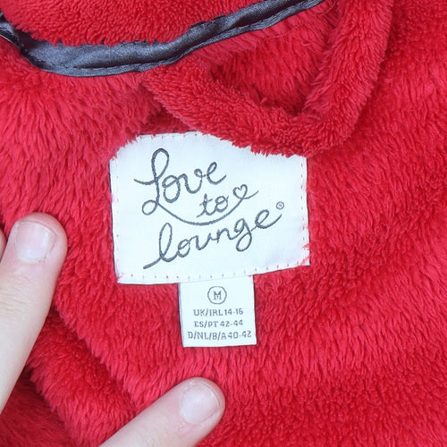 Love to Lounge Women's Red Fleece Belted Robe Size 14-16