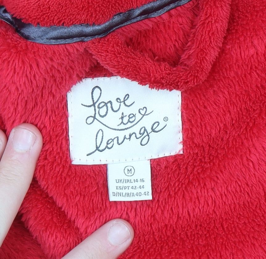 Love to Lounge Women's Red Fleece Belted Robe Size 14-16