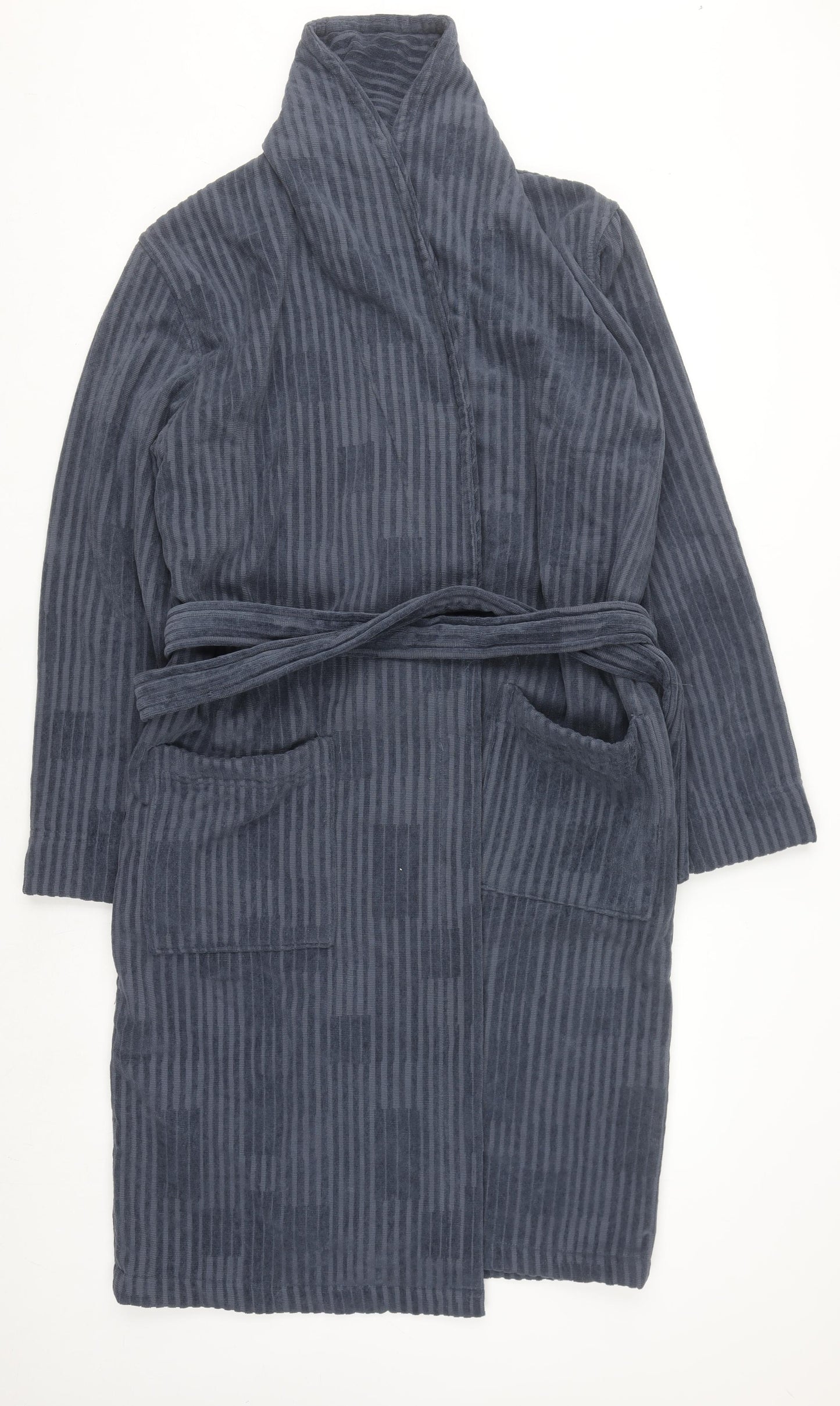 Marks and Spencer Autograph Men's Blue Cotton Dressing Gown Small Robe