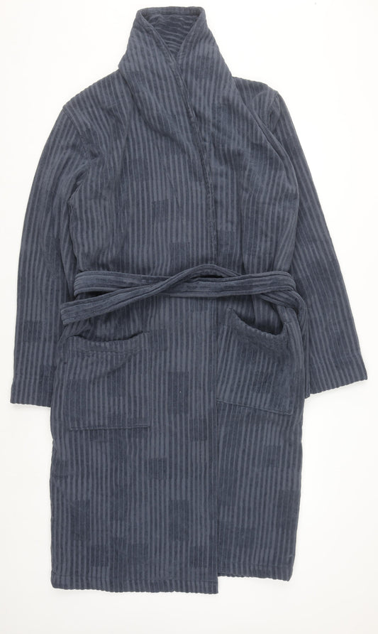 Marks and Spencer Autograph Men's Blue Cotton Dressing Gown Small Robe