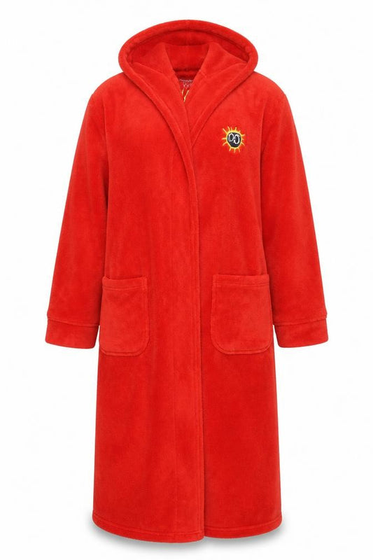 Primal Scream Red Hooded Robe M-L Fleece Men's Nightwear