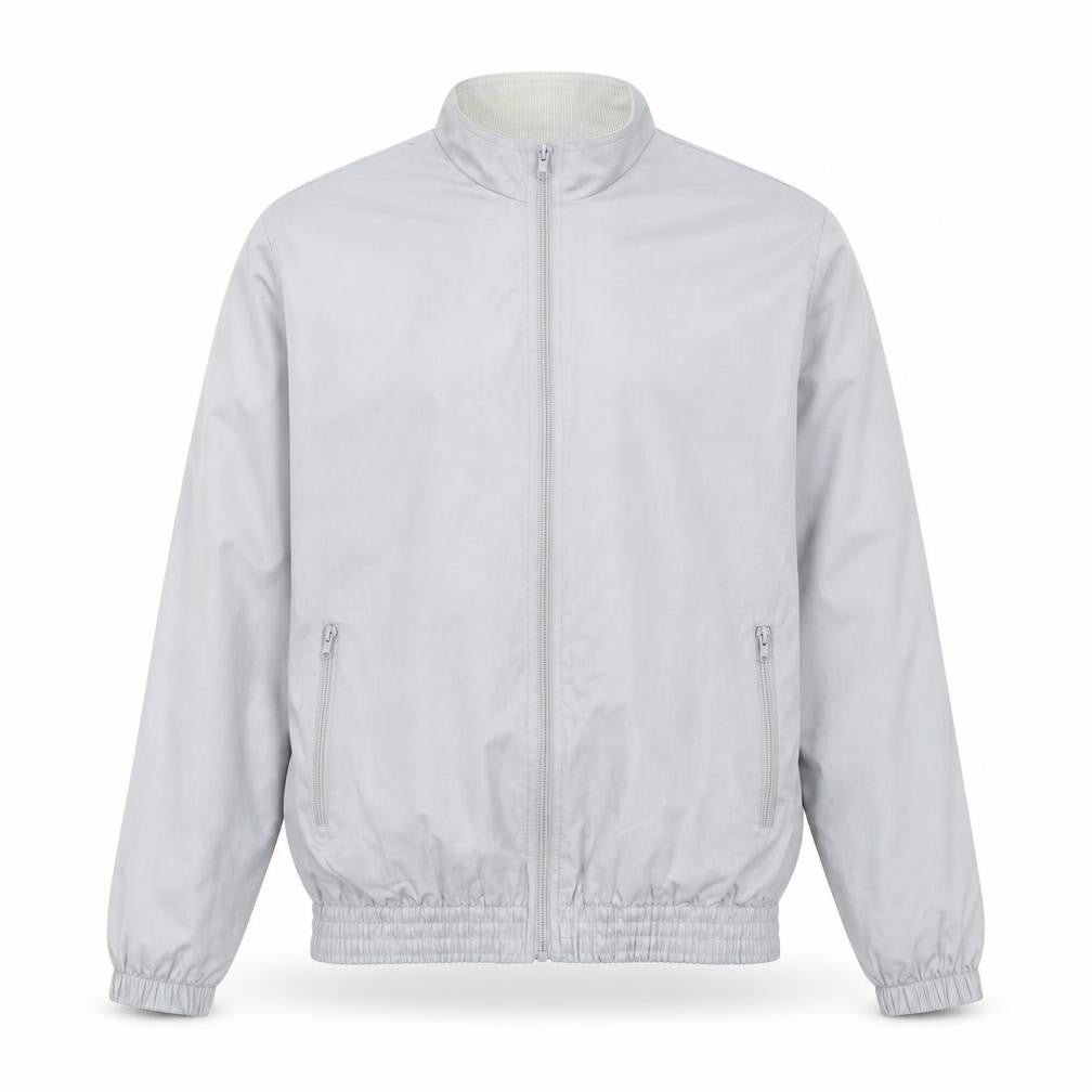 Front view of Marks & Spencer men’s grey 40in bomber jacket full zip vintage