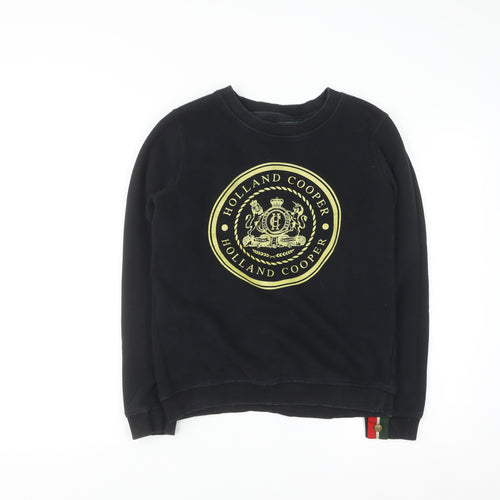 Holland Cooper Men's Black Logo Sweatshirt M Pullover Crew Neck