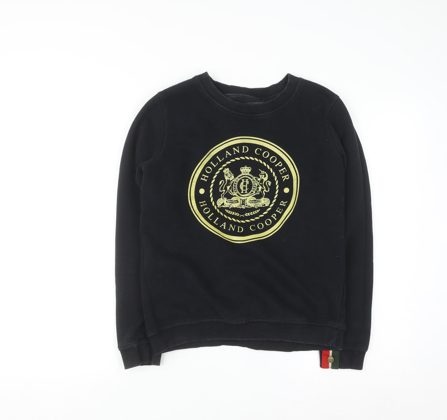 Holland Cooper Men's Black Logo Sweatshirt M Pullover Crew Neck