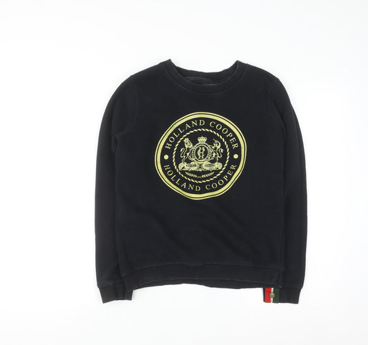 Holland Cooper Men's Black Logo Sweatshirt M Pullover Crew Neck