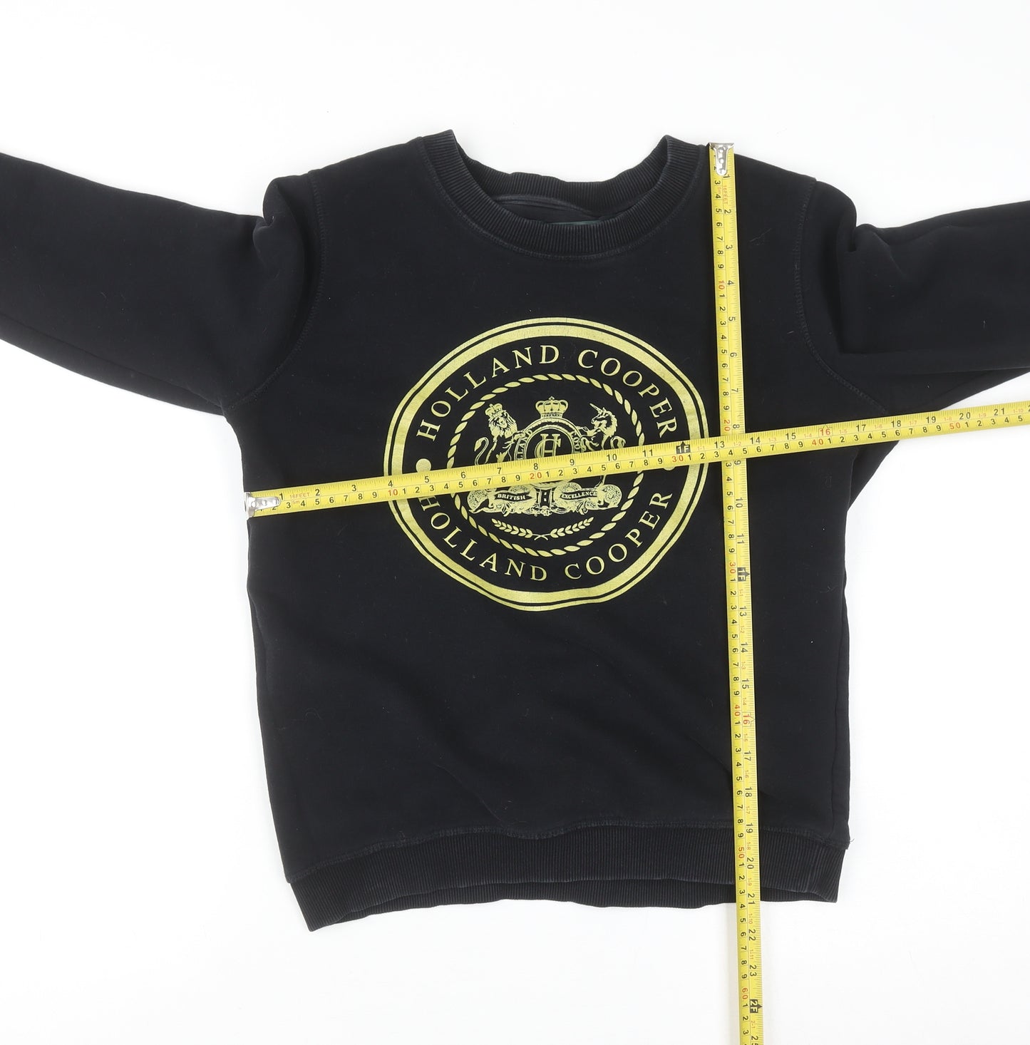 Holland Cooper Men's Black Logo Sweatshirt M Pullover Crew Neck