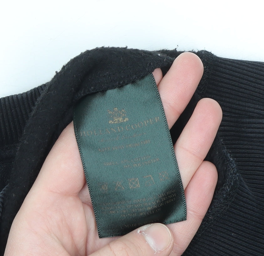 Holland Cooper Men's Black Logo Sweatshirt M Pullover Crew Neck