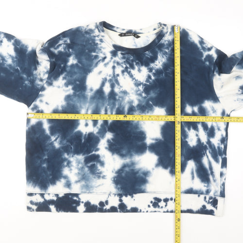 Dunnes Women Blue Tie Dye Pullover Sweatshirt XL Cotton Blend
