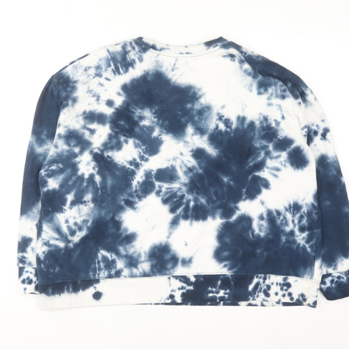 Dunnes Women Blue Tie Dye Pullover Sweatshirt XL Cotton Blend
