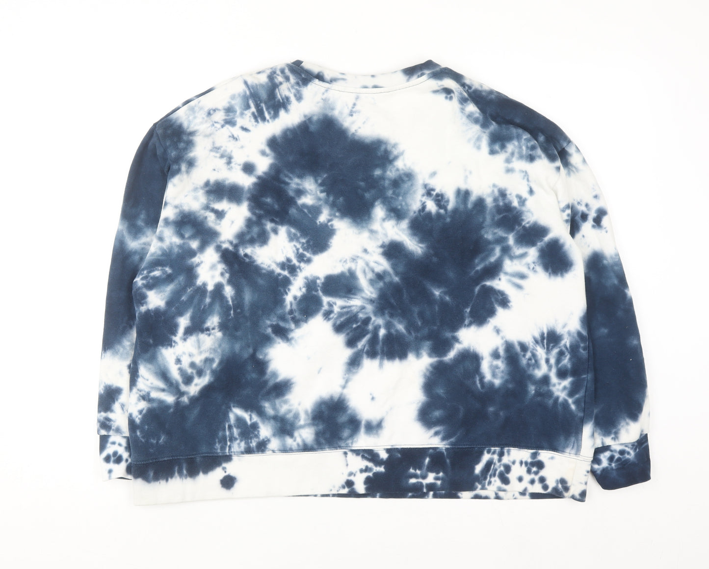 Dunnes Women Blue Tie Dye Pullover Sweatshirt XL Cotton Blend