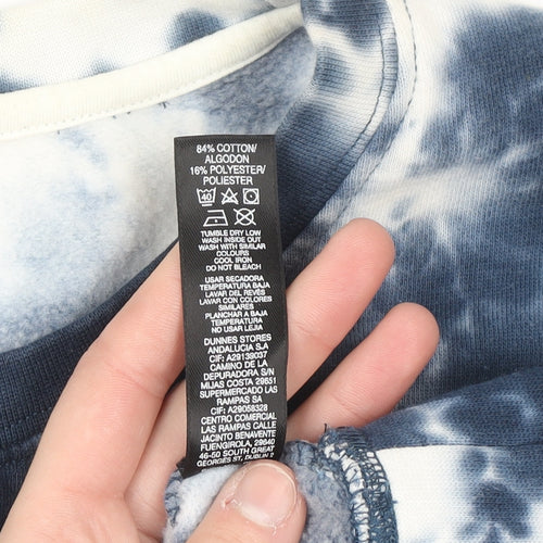 Dunnes Women Blue Tie Dye Pullover Sweatshirt XL Cotton Blend