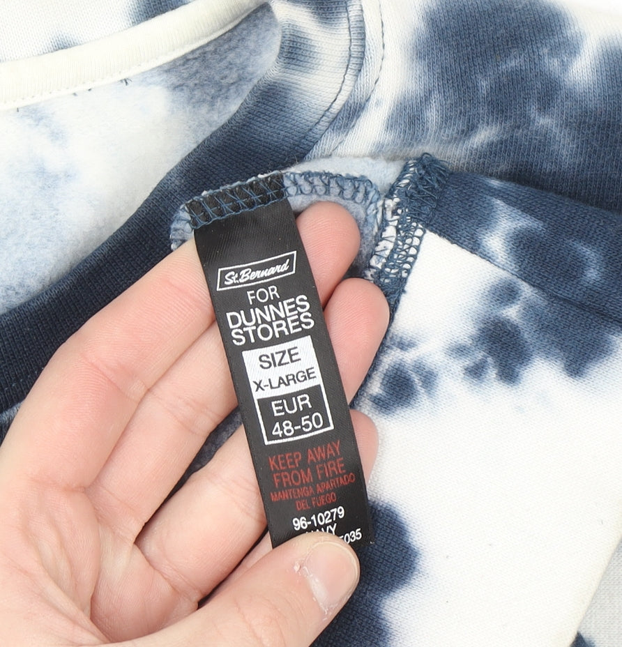 Dunnes Women Blue Tie Dye Pullover Sweatshirt XL Cotton Blend