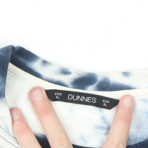 Dunnes Women Blue Tie Dye Pullover Sweatshirt XL Cotton Blend