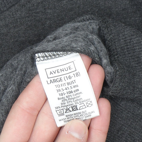 Avenue Women Grey Christmas Graphic Pullover Sweatshirt Size 16-18