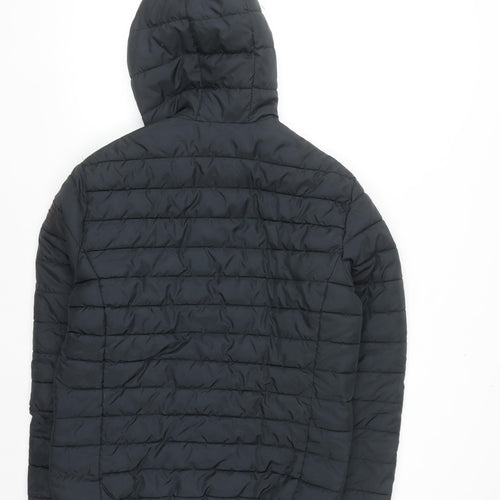 Jack & Jones Men's Black L Hooded Puffer Jacket Lightweight Winter Coat