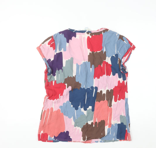 Boden Women’s Multicoloured Tunic Blouse Size 14 Silk Blend Scoop Neck