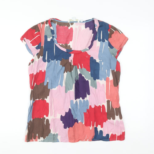 Boden Women’s Multicoloured Tunic Blouse Size 14 Silk Blend Scoop Neck