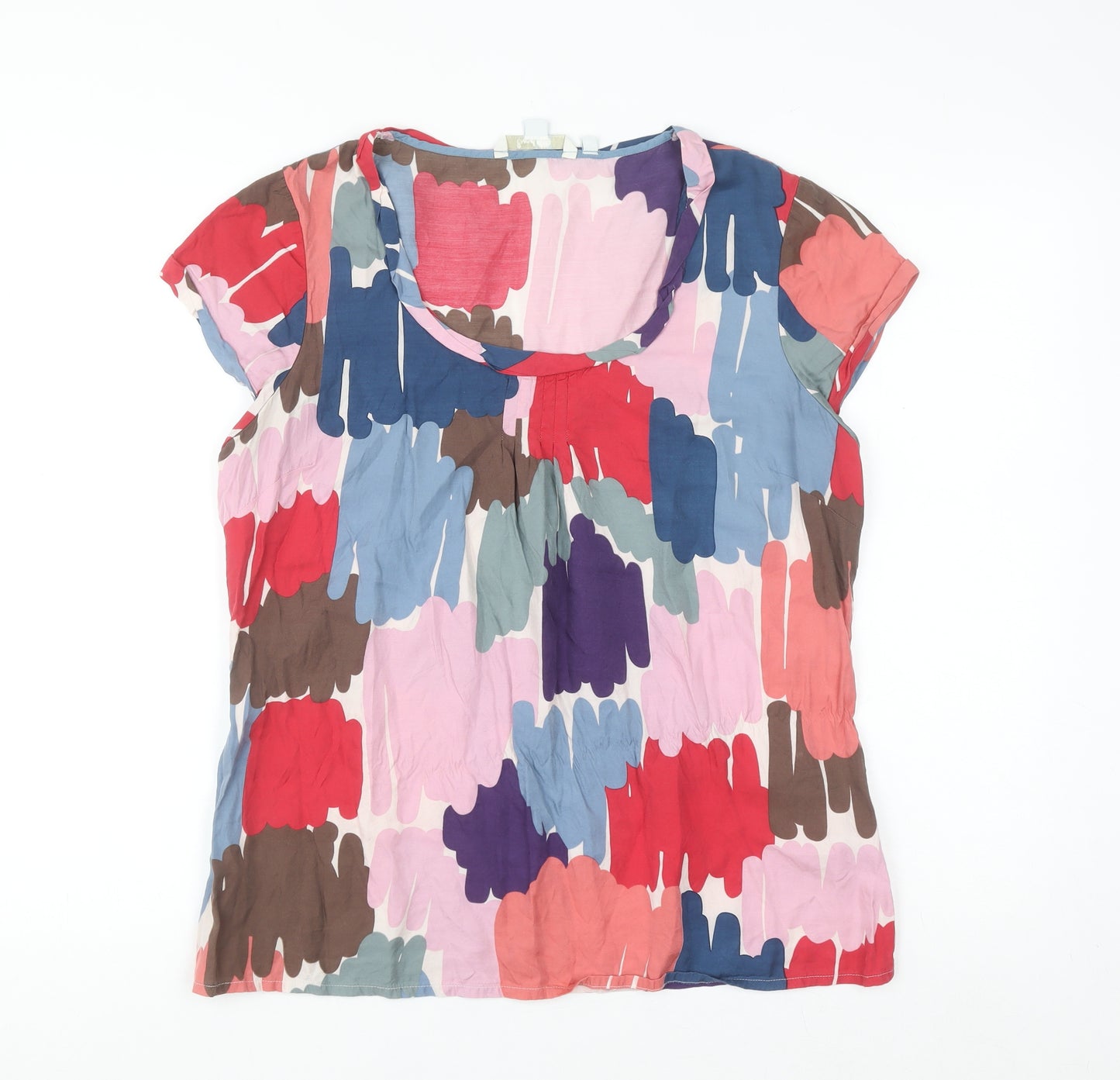 Boden Women’s Multicoloured Tunic Blouse Size 14 Silk Blend Scoop Neck