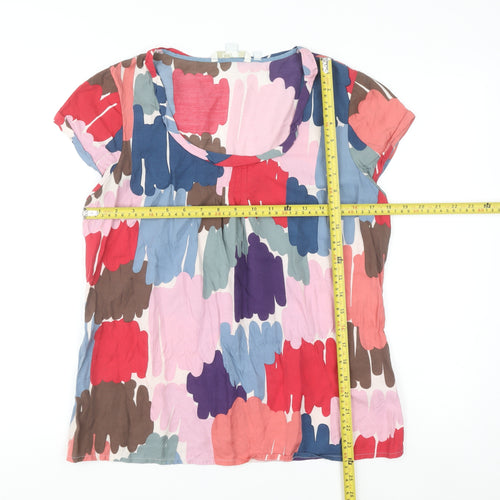 Boden Women’s Multicoloured Tunic Blouse Size 14 Silk Blend Scoop Neck