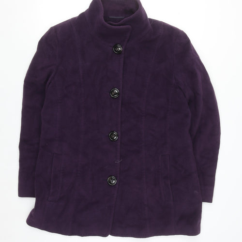 JOBIS Women's Purple Wool Angora Mid-Length Coat Size 14