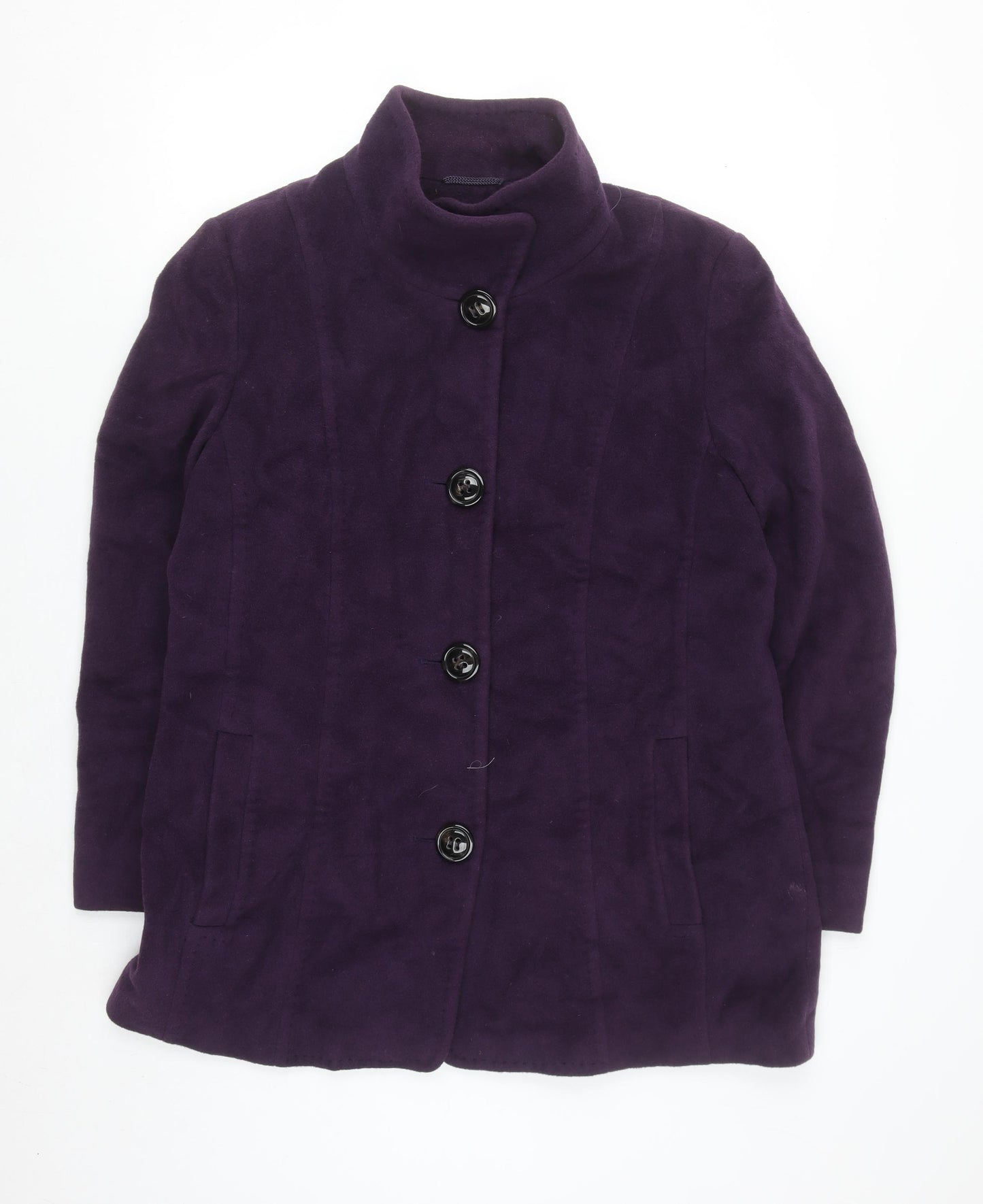 JOBIS Women's Purple Wool Angora Mid-Length Coat Size 14
