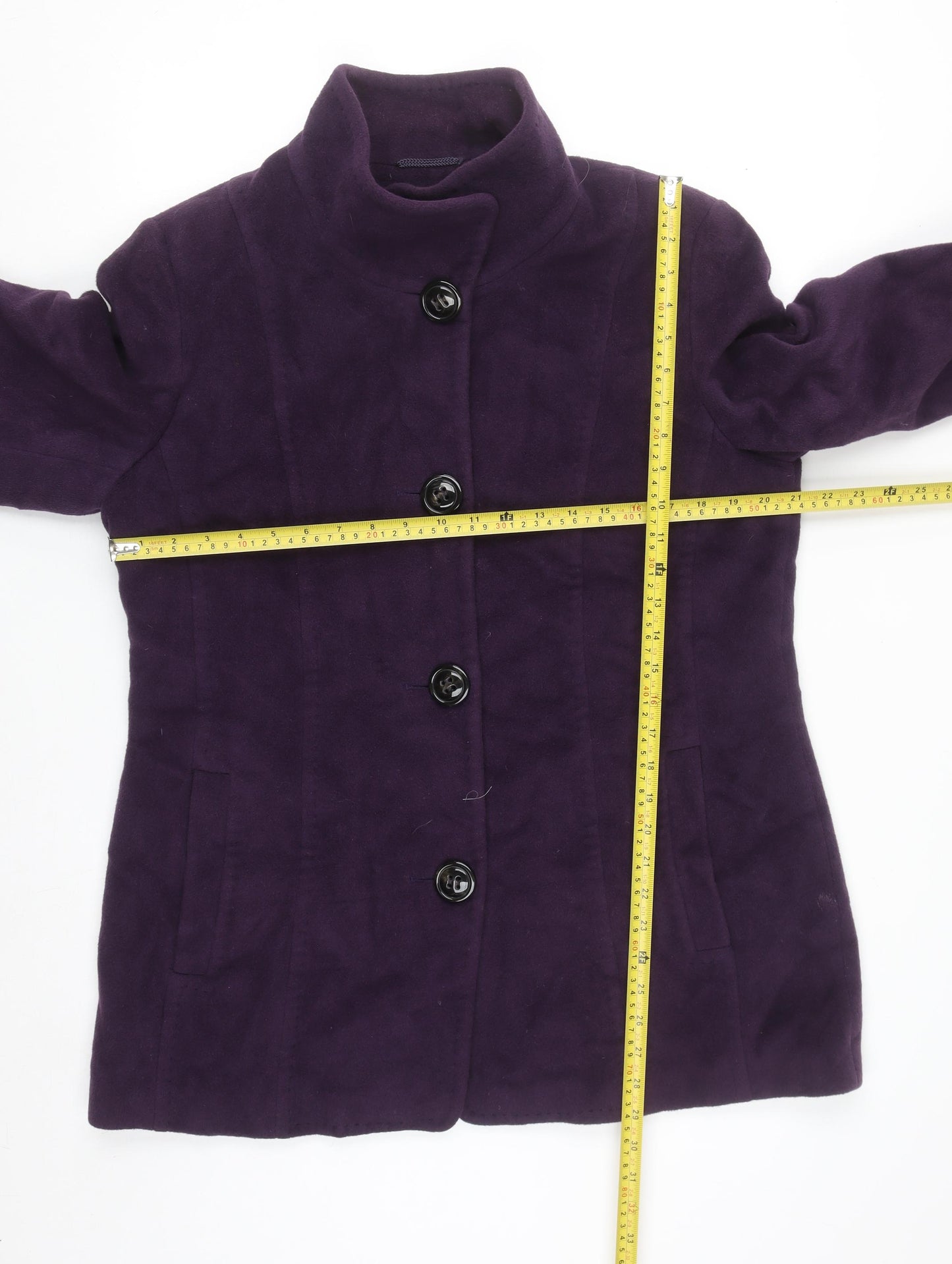 JOBIS Women's Purple Wool Angora Mid-Length Coat Size 14