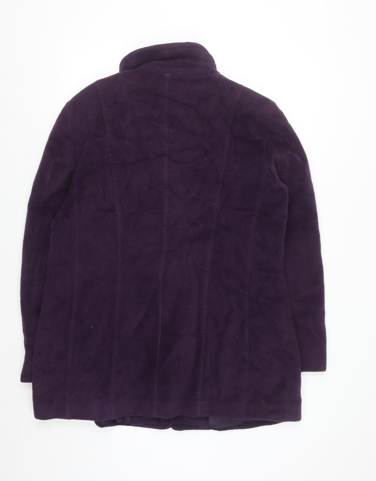 JOBIS Women's Purple Wool Angora Mid-Length Coat Size 14