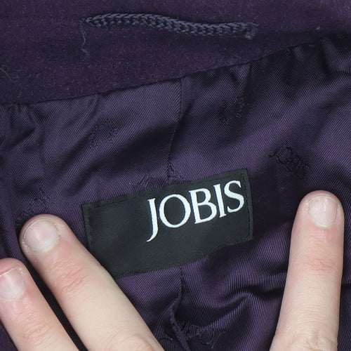 JOBIS Women's Purple Wool Angora Mid-Length Coat Size 14