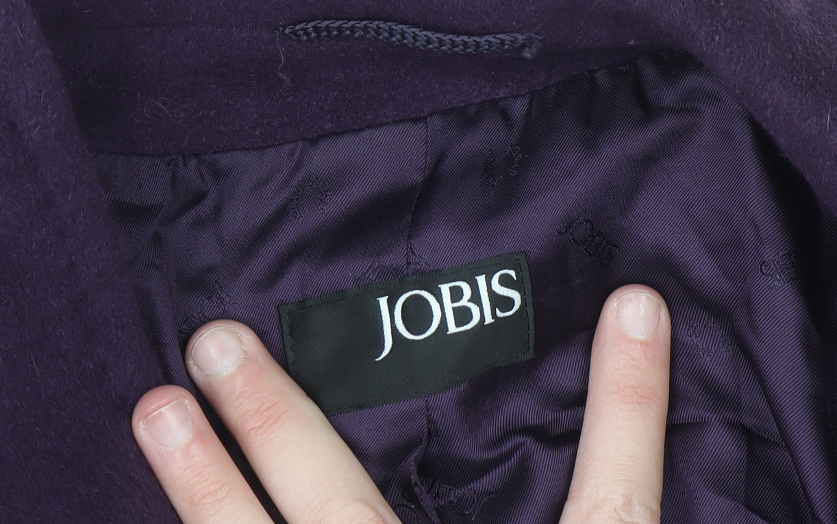 JOBIS Women's Purple Wool Angora Mid-Length Coat Size 14