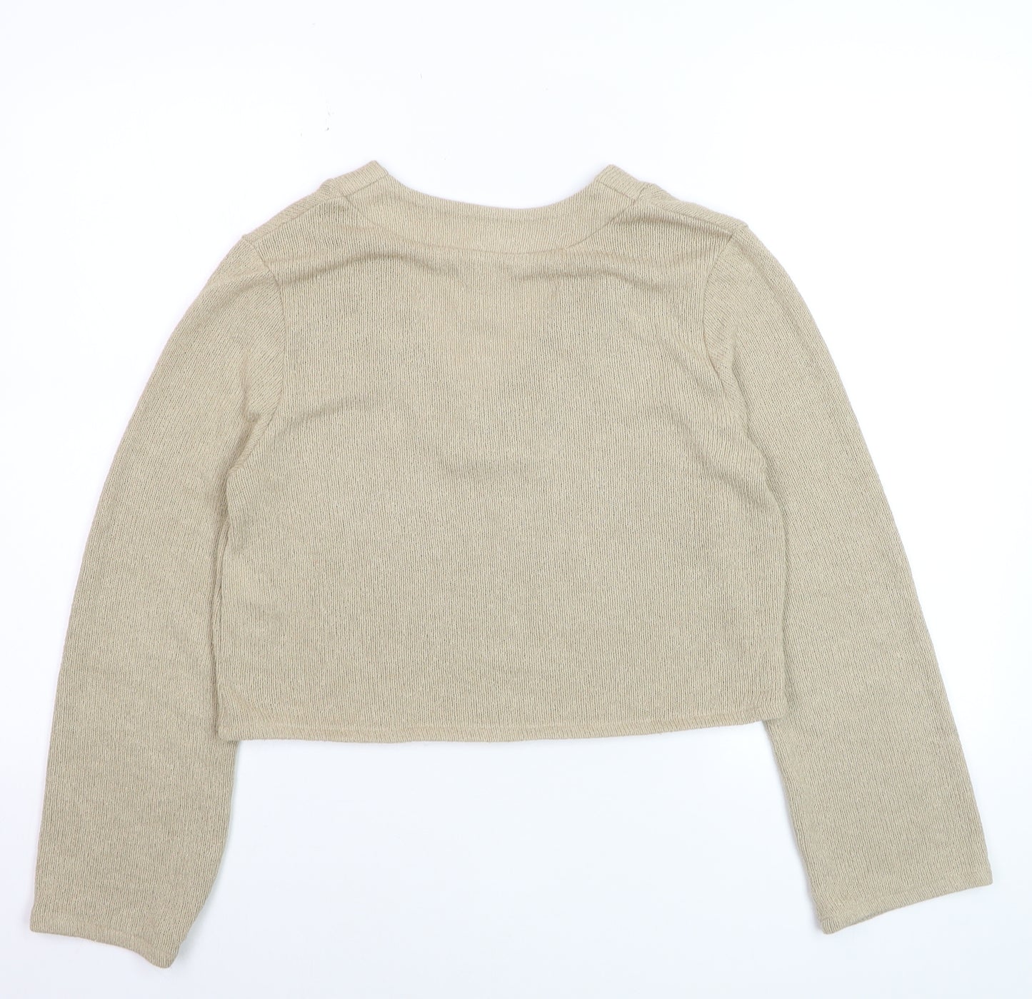 H&M Women’s Beige V-Neck Knit Pullover Jumper XS