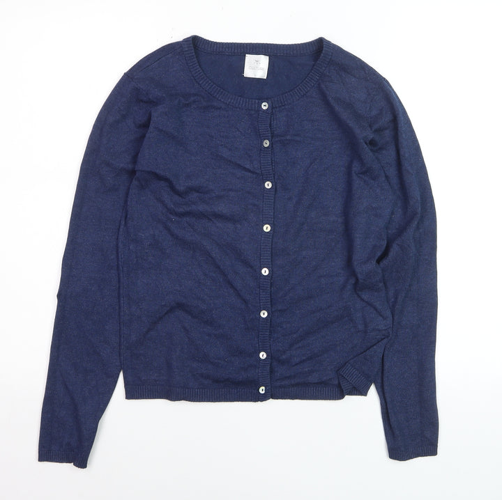 Culture Women's Blue Knit Button-Up Cardigan L Long Sleeve