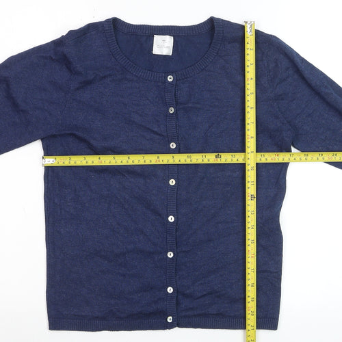 Culture Women's Blue Knit Button-Up Cardigan L Long Sleeve