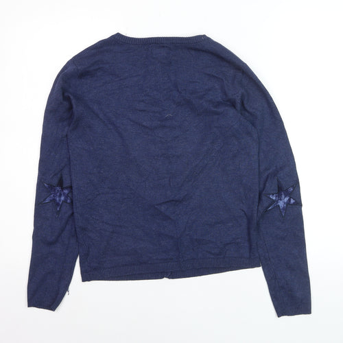 Culture Women's Blue Knit Button-Up Cardigan L Long Sleeve