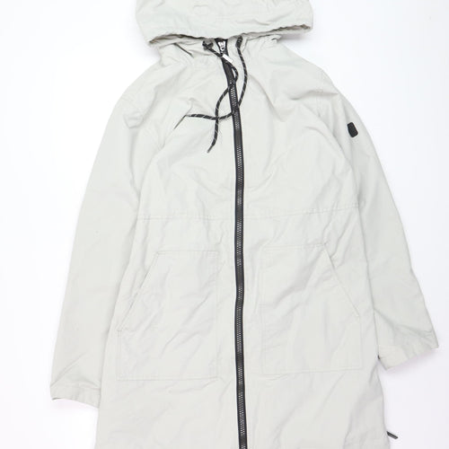 Etage Women's Beige Hooded Mid-Length Parka Coat Size 12