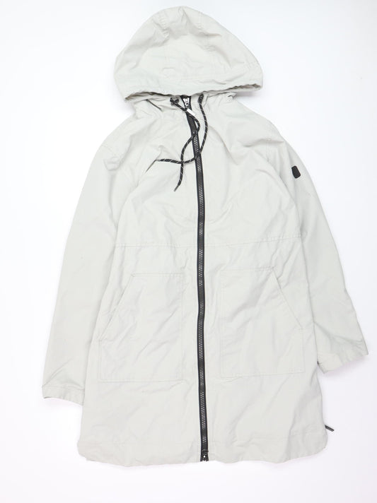 Etage Women's Beige Hooded Mid-Length Parka Coat Size 12