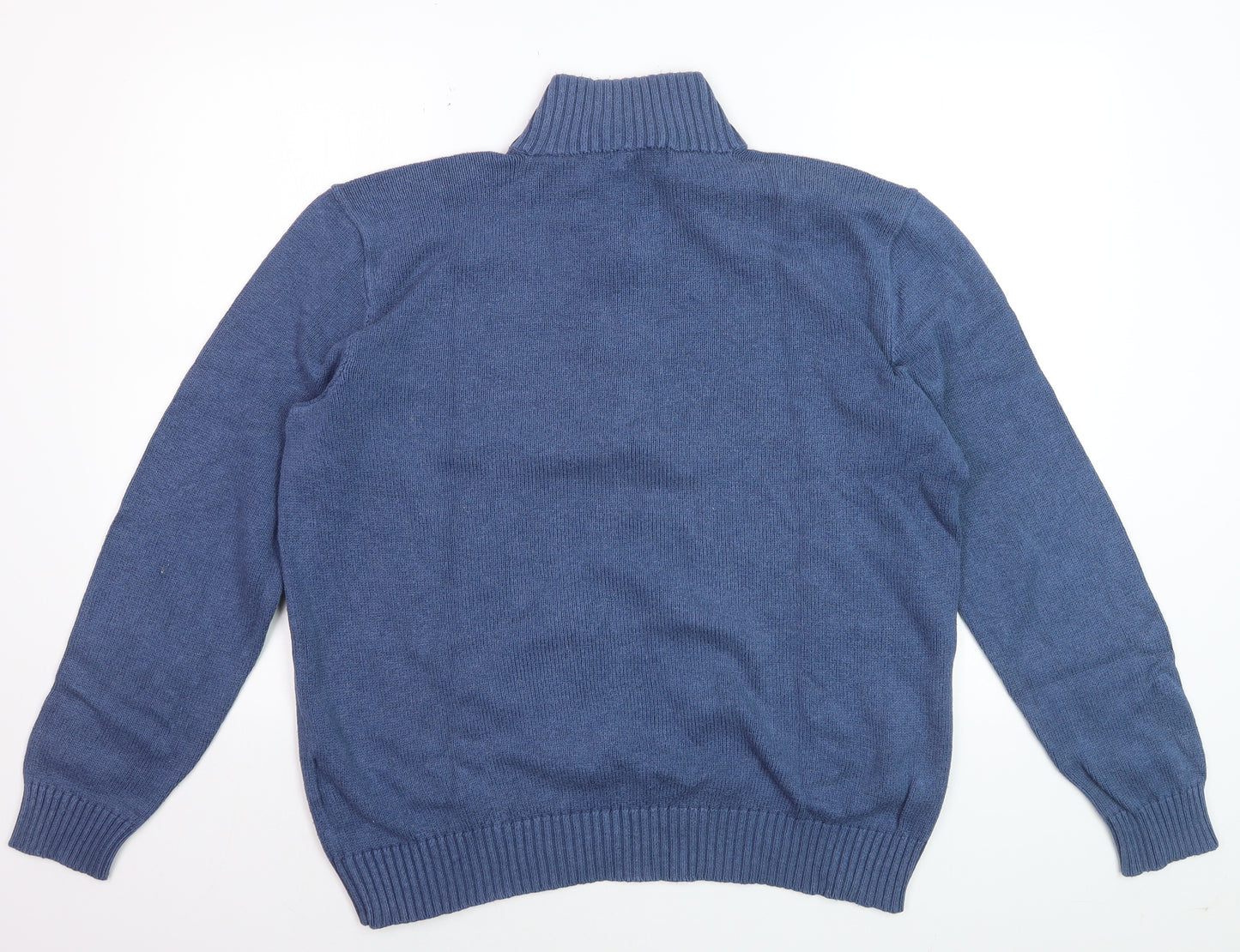 Polo Ralph Lauren Men's Blue Cotton 1/2 Zip Jumper Size L