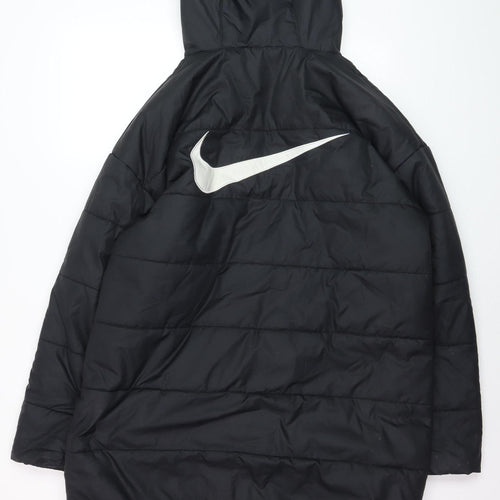 Nike Men's Black Hooded Long Puffer Jacket Size M Winter Coat