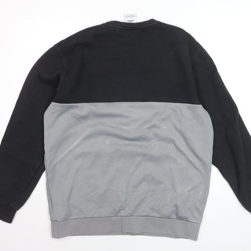Adidas Men's Black Grey Logo Pullover Sweatshirt Size M