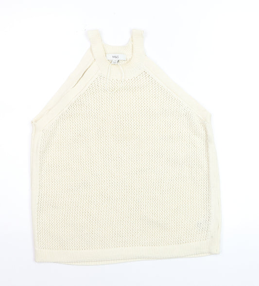 Marks and Spencer Women’s Ivory Knit Halter Tank Top Size M