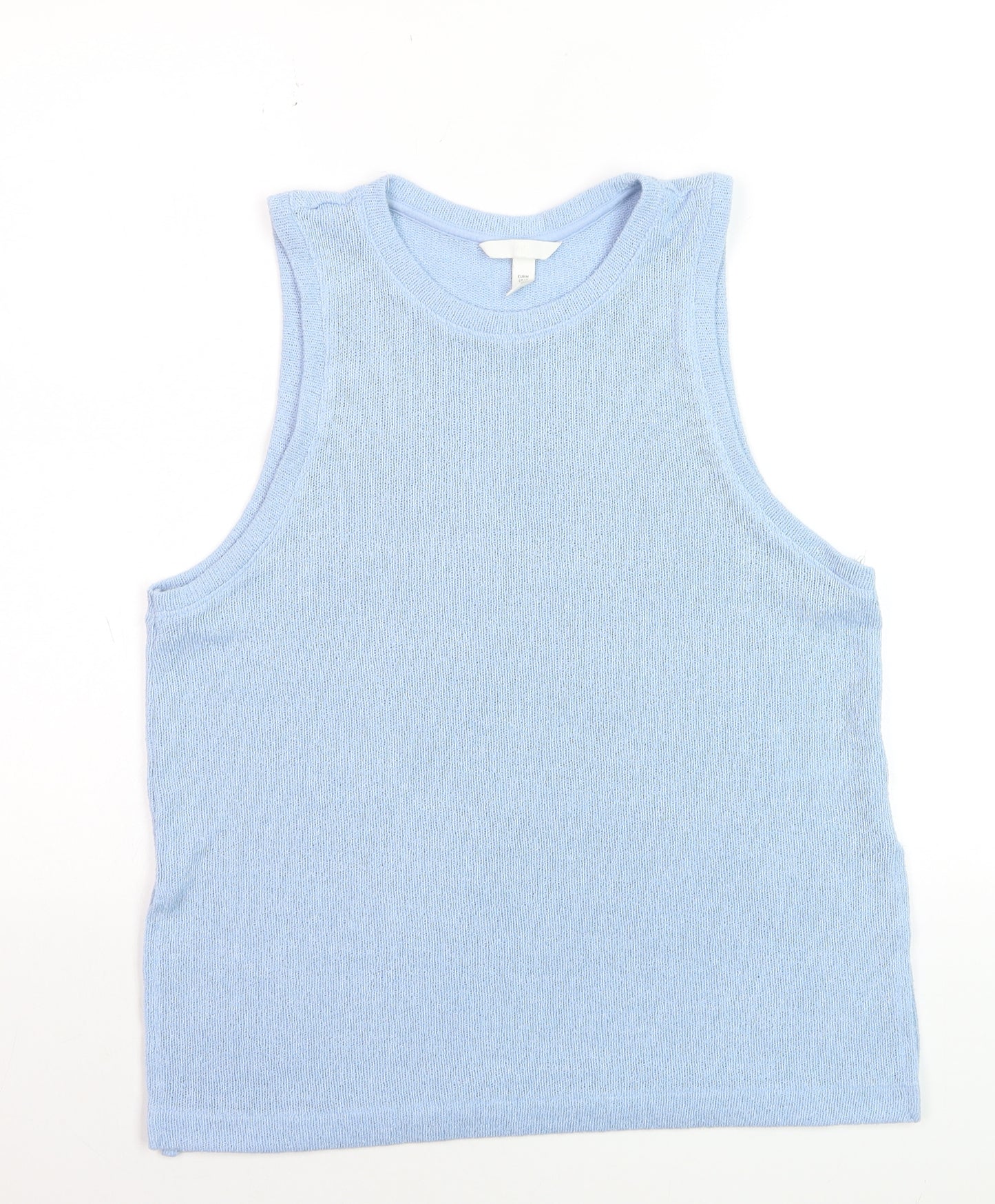 H&M Women Blue Knit Sleeveless Tank Top Size 12