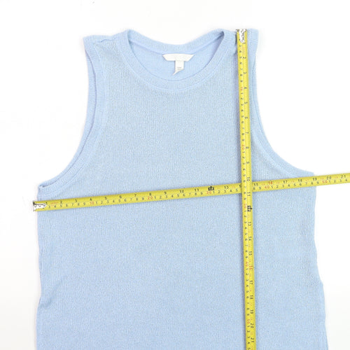H&M Women Blue Knit Sleeveless Tank Top Size 12